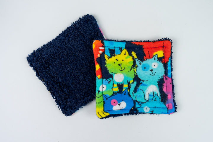 Reusable Makeup Wipes - Colorful Cats