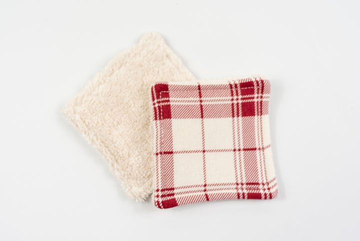 Reusable Makeup Wipes - Red Plaid