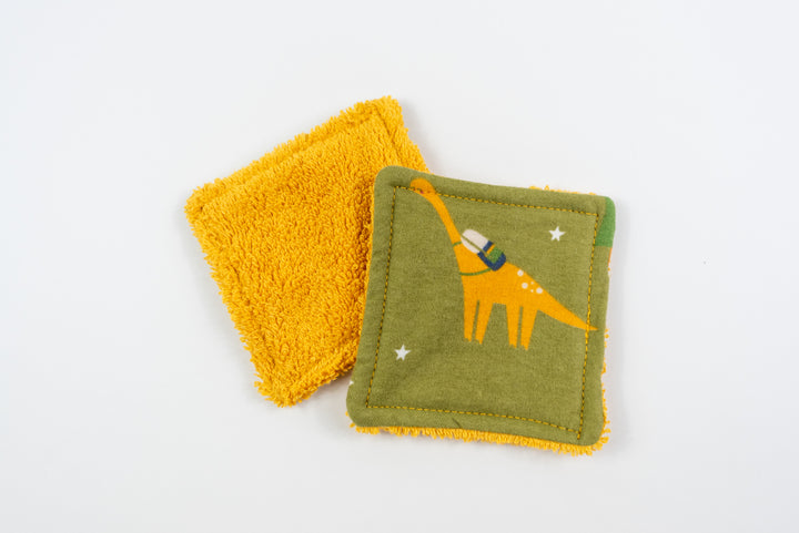 Reusable Makeup Wipes - Green Dinos