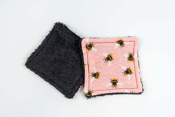 Reusable Makeup Wipes - Pink Bees
