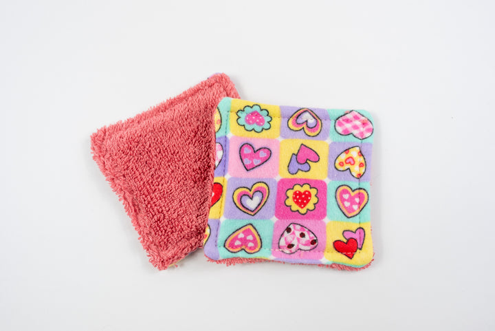 Reusable Makeup Wipes - Heart Squares