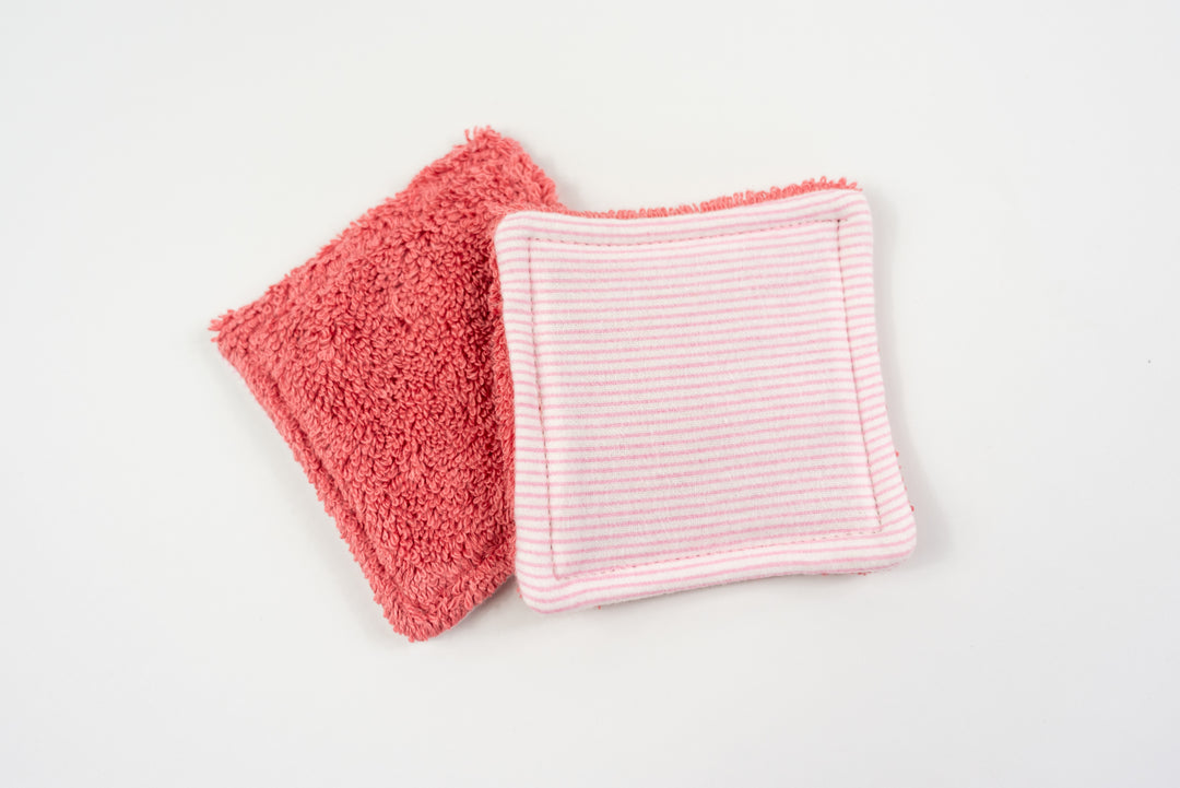 Reusable Makeup Wipes - Baby Pink Stripes