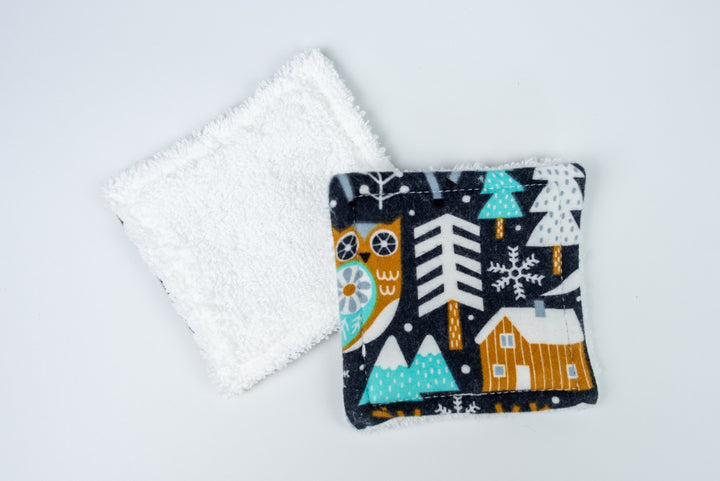 Reusable Makeup Wipes - Midnight Winter Woodland