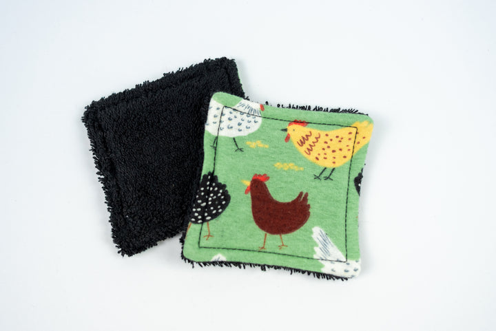 Reusable Makeup Wipes - Green Chickens