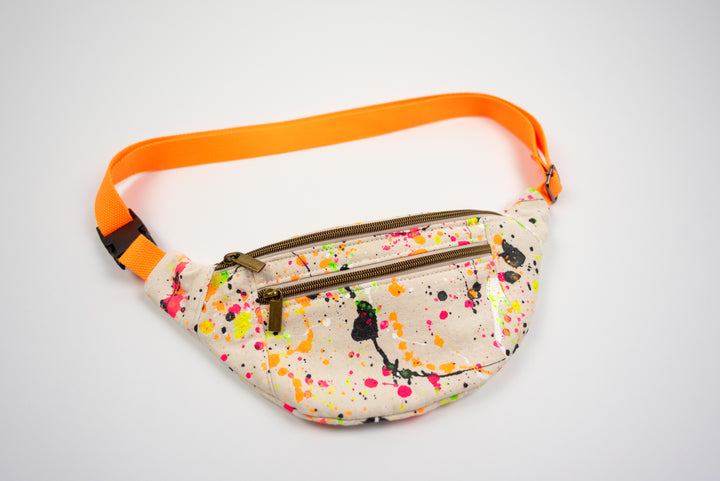Fanny Pack - Hand Painted Natural Splatter Paint
