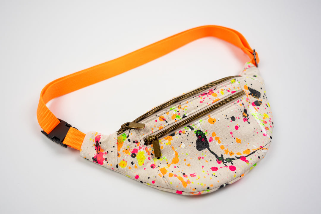 Fanny Pack - Hand Painted Natural Splatter Paint