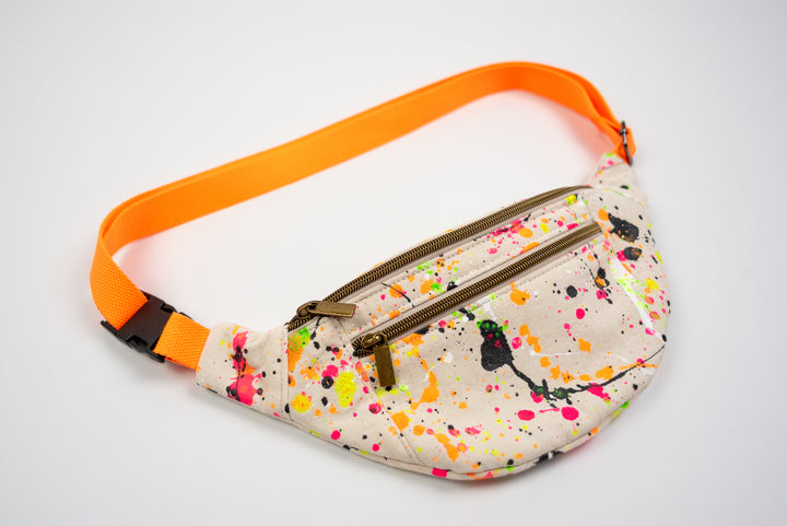 Fanny Pack - Hand Painted Natural Splatter Paint