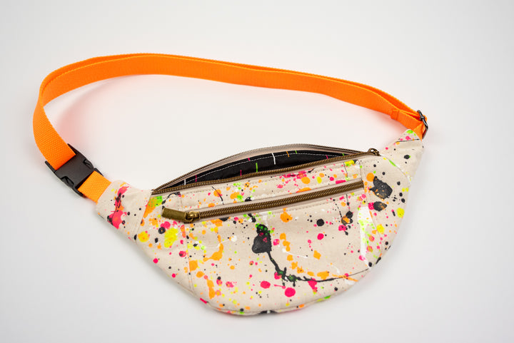 Fanny Pack - Hand Painted Natural Splatter Paint