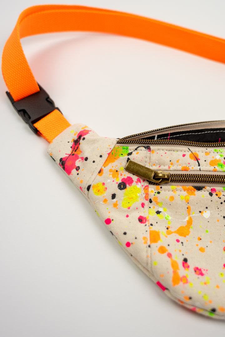 Fanny Pack - Hand Painted Natural Splatter Paint
