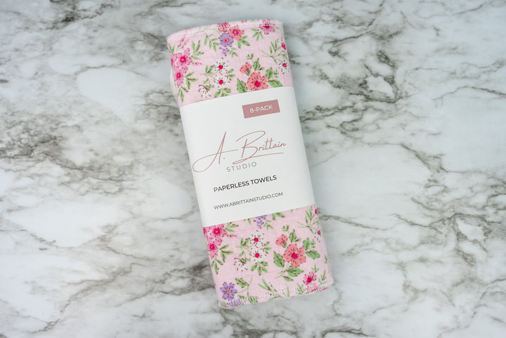 Paperless Towels - Pink Bouquets