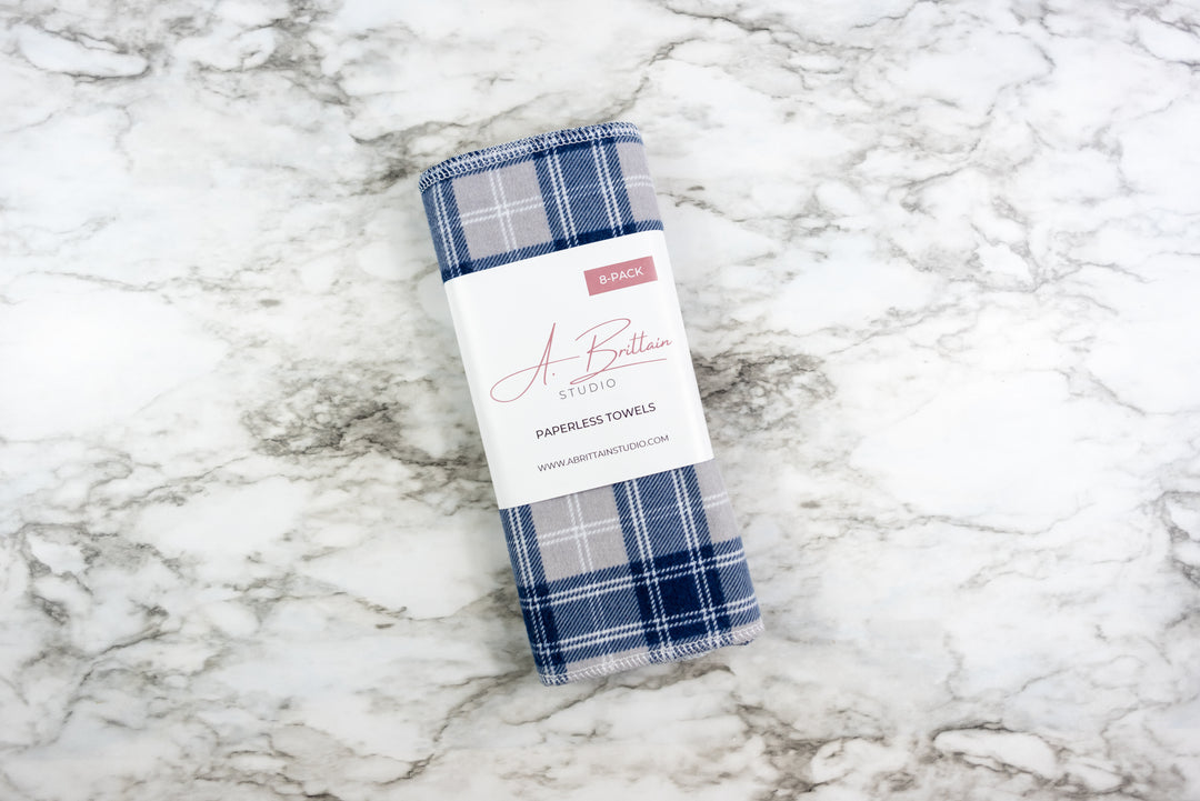 Paperless Towels - Blue & Grey Plaid