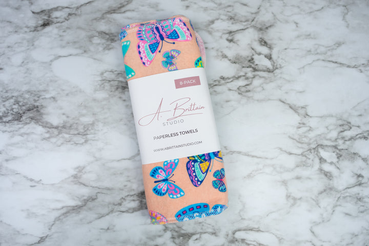 Paperless Towels - Pink Butterflies