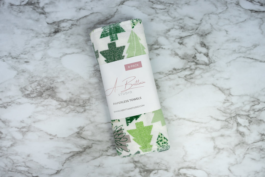 Paperless Towels - Green Christmas Trees