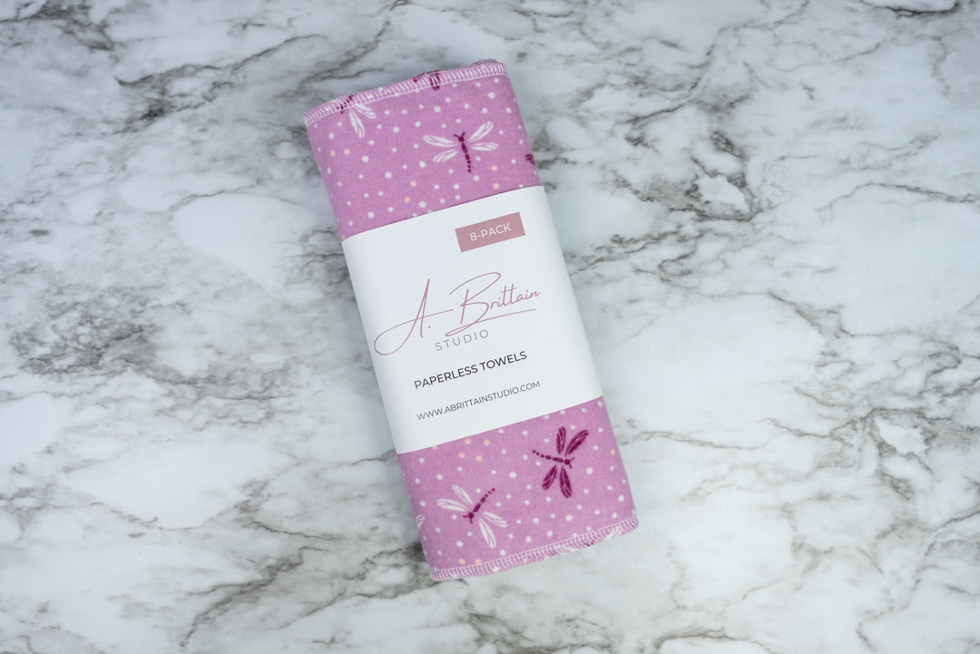 Paperless Towels - Purple Dragonflies