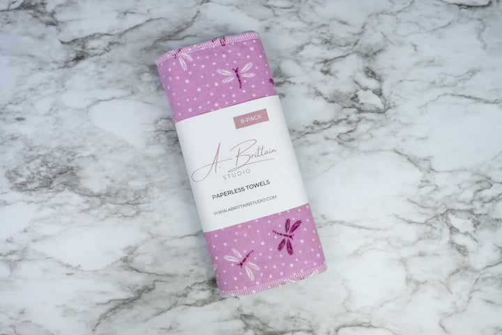 Paperless Towels - Purple Dragonflies