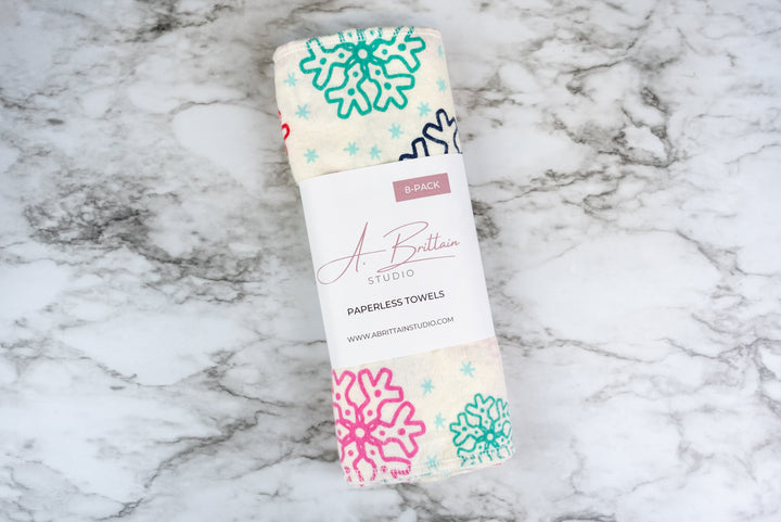 Paperless Towels - Bright Snowflakes