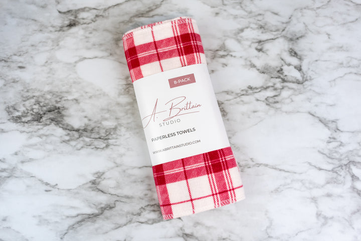 Paperless Towels - Red & Cream Plaid