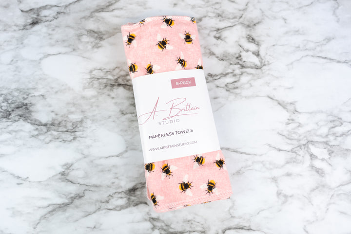 Paperless Towels - Pink Bees