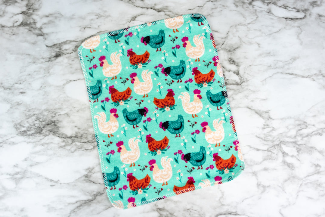 Paperless Towels - Teal Chickens