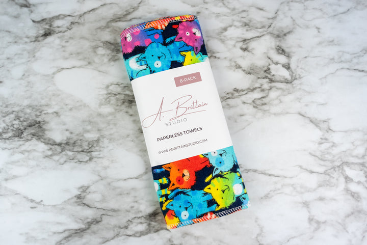 Paperless Towels - Colorful Cats
