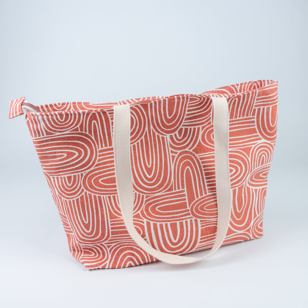 Pepin Tote - Peach Rainbow