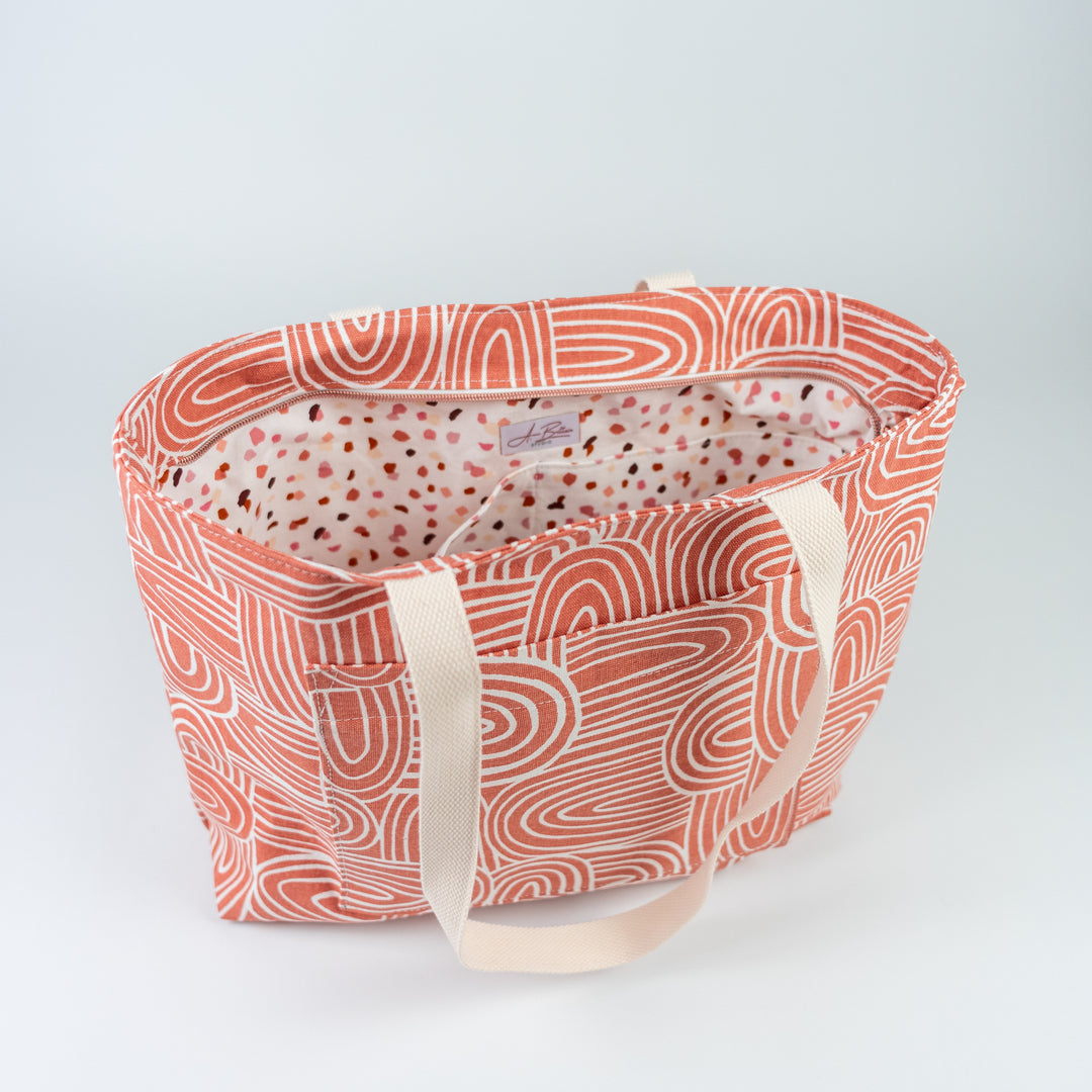 Pepin Tote - Peach Rainbow