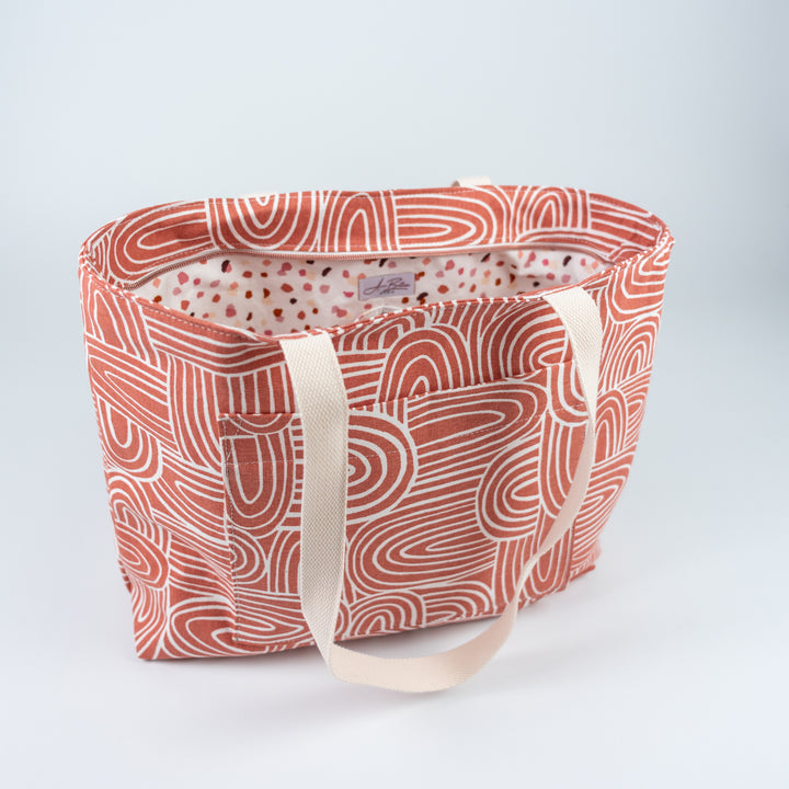 Pepin Tote - Peach Rainbow