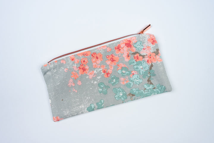 Blush Floral Zipper Pouch