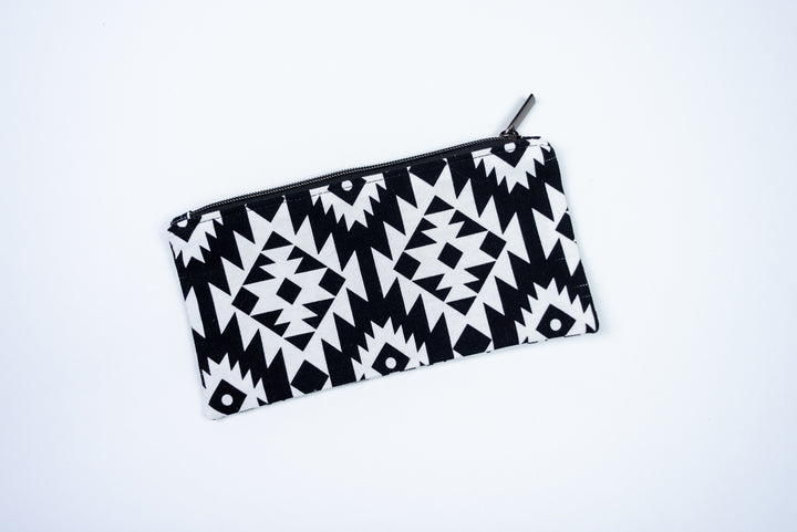 Black & White Aztec Zipper Pouch