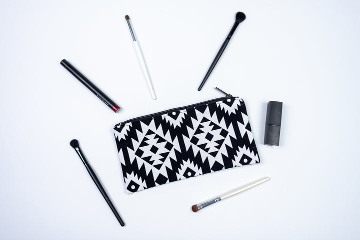 Black & White Aztec Zipper Pouch