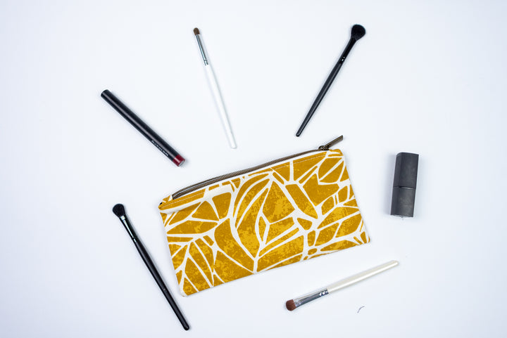 Yellow Leaves Zipper Pouch