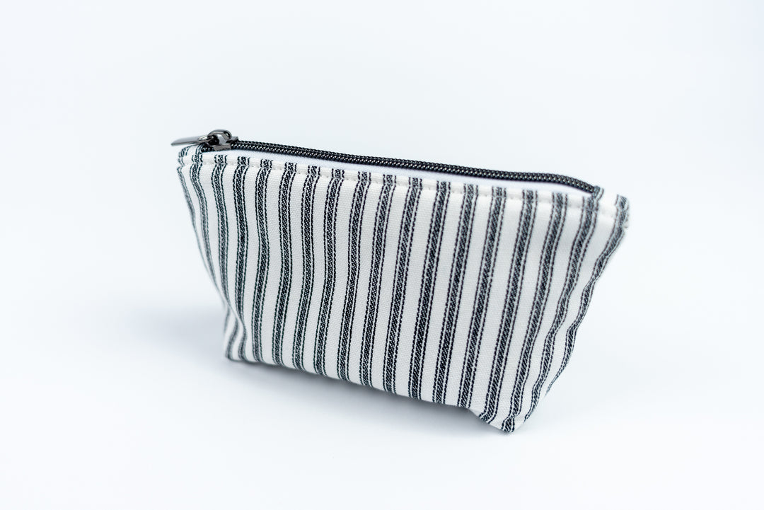 Small Wedge Bag - Black and White Stripe