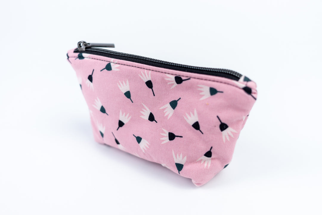 Small Wedge Bag -Pink Dandelion