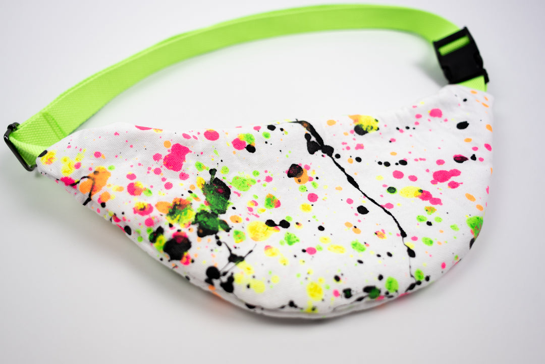 White Splatter Paint Fanny Pack