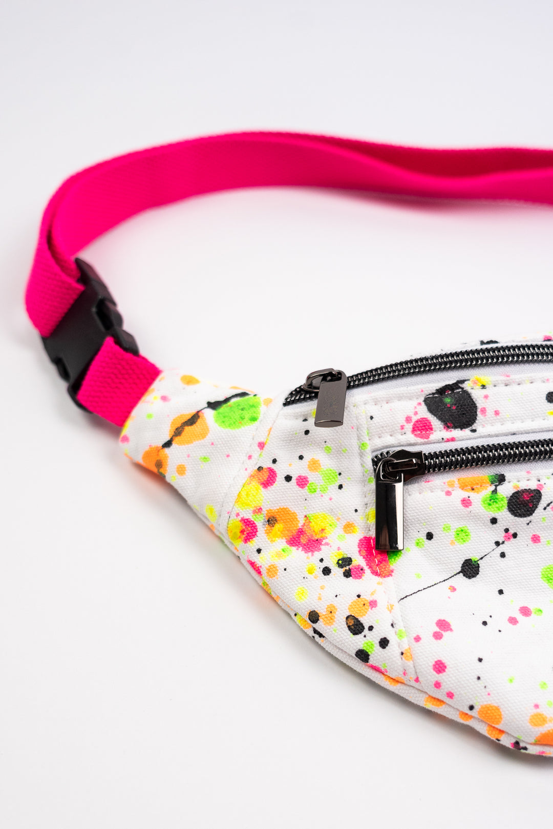 White Splatter Paint Fanny Pack