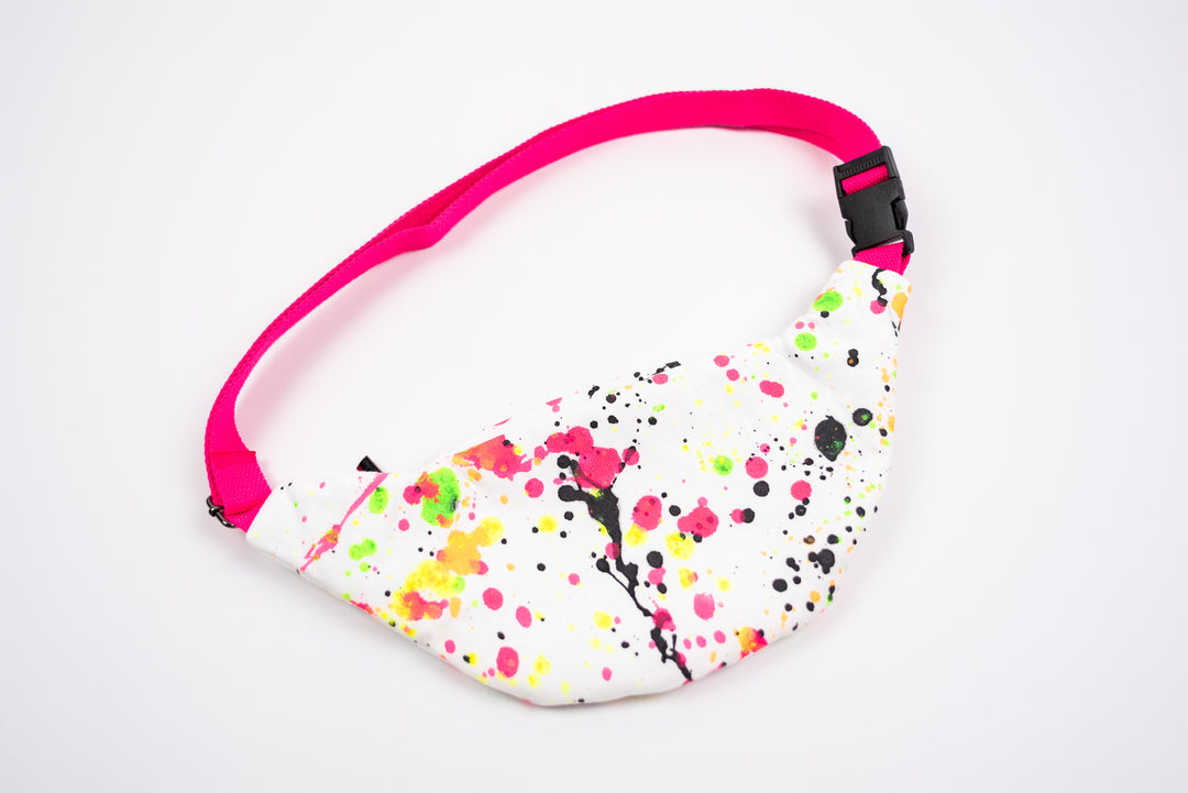 White Splatter Paint Fanny Pack