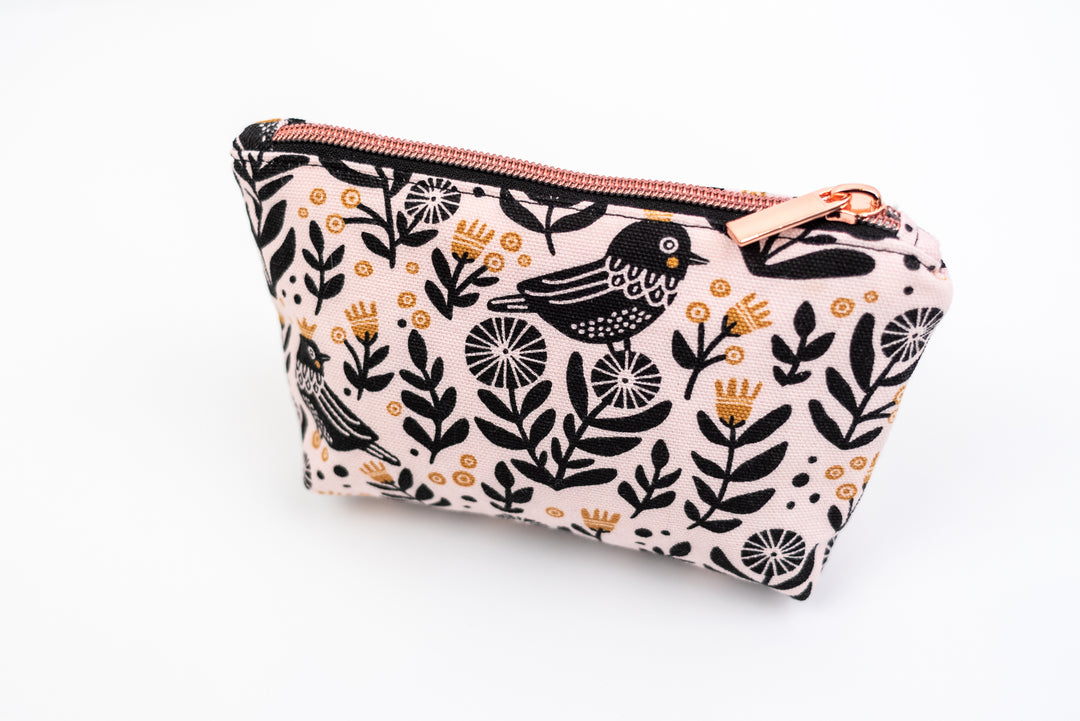 Small Wedge Bag - Black Birds