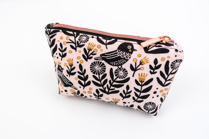 Small Wedge Bag - Black Birds
