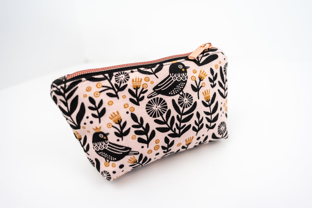 Small Wedge Bag - Black Birds