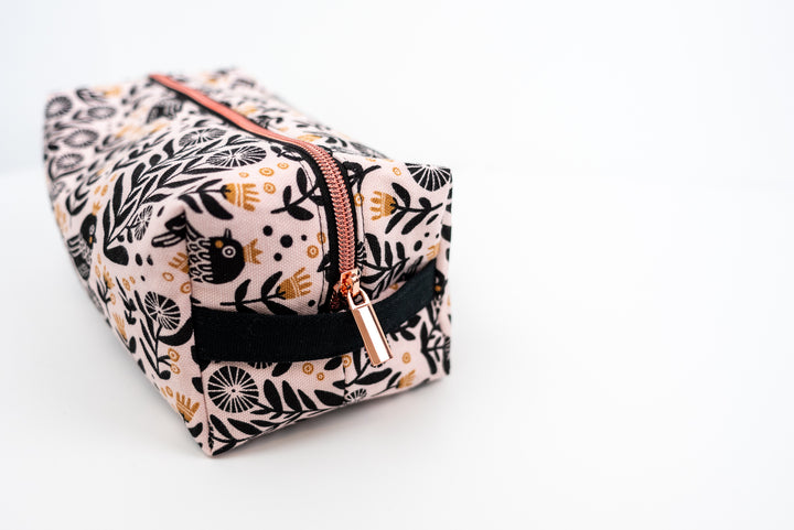Large Black Birds Boxy Bag