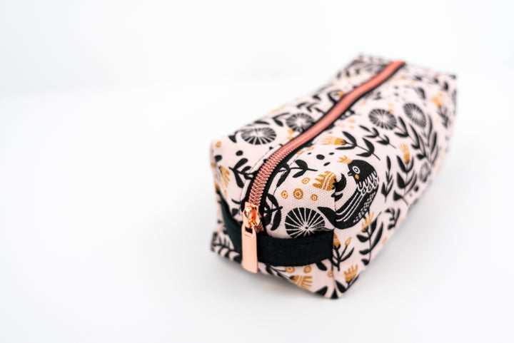 Medium Black Birds Boxy Bag