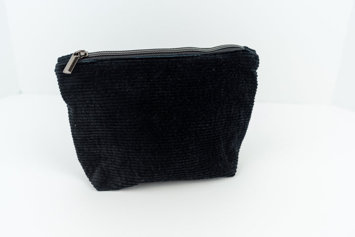 Small Black Corduroy Wedge Bag