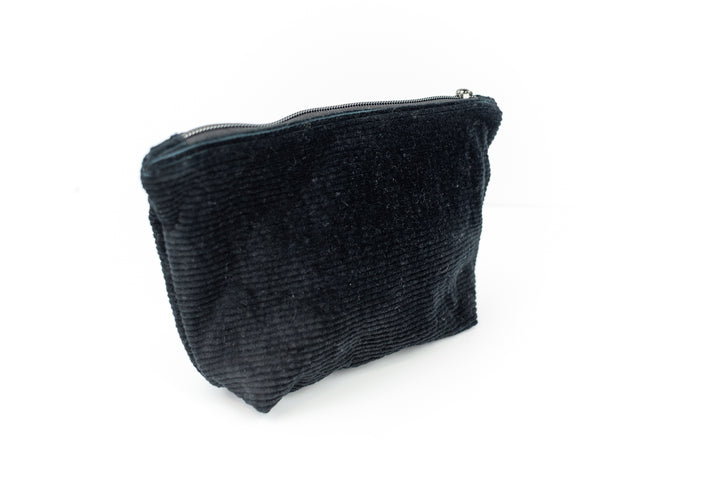 Small Black Corduroy Wedge Bag