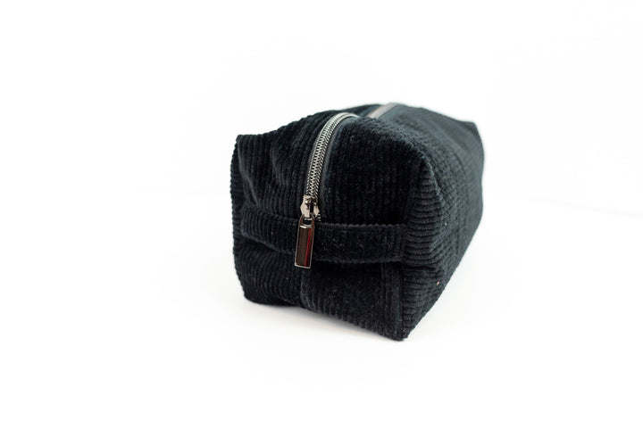 Large Black Corduroy Boxy Bag
