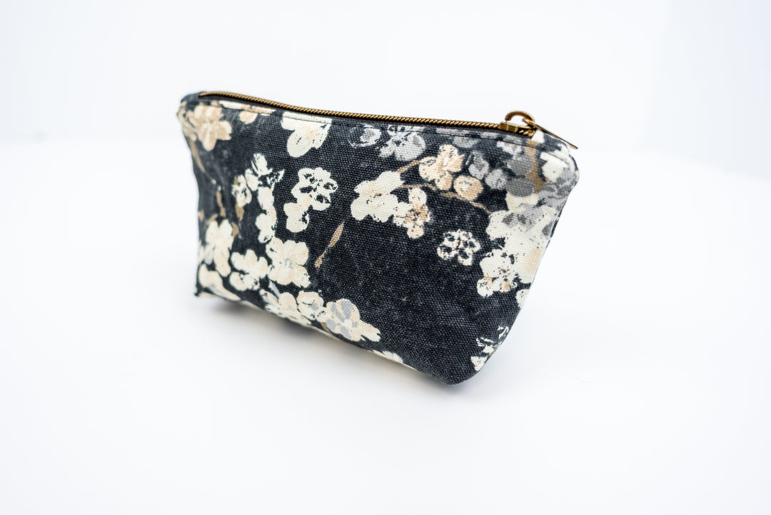 Small Wedge Bag - Black Floral