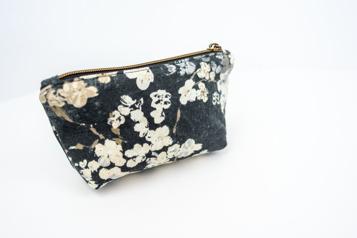 Extra Small Black Floral Wedge Bag