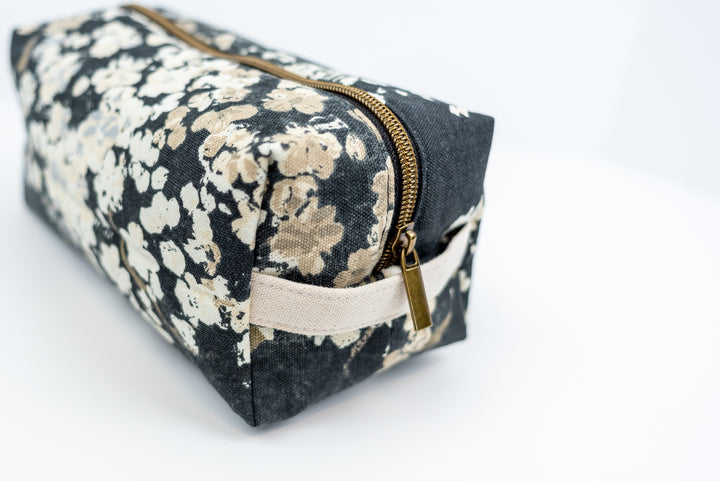 Large Black Floral Boxy Bag