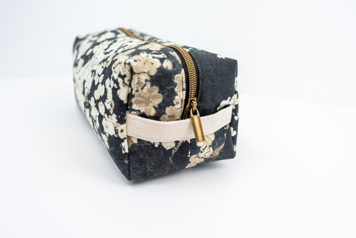 Large Black Floral Boxy Bag