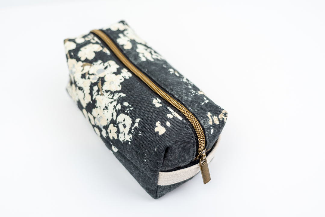 Medium Black Floral Boxy Bag