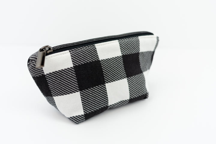 Extra Small Black & White Buffalo Check Wedge Bag
